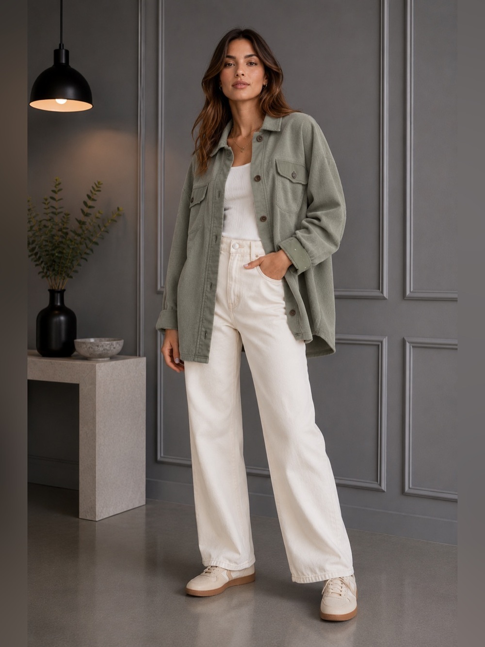 Free People Ruby Button Down Oversized Jacket Small B2490